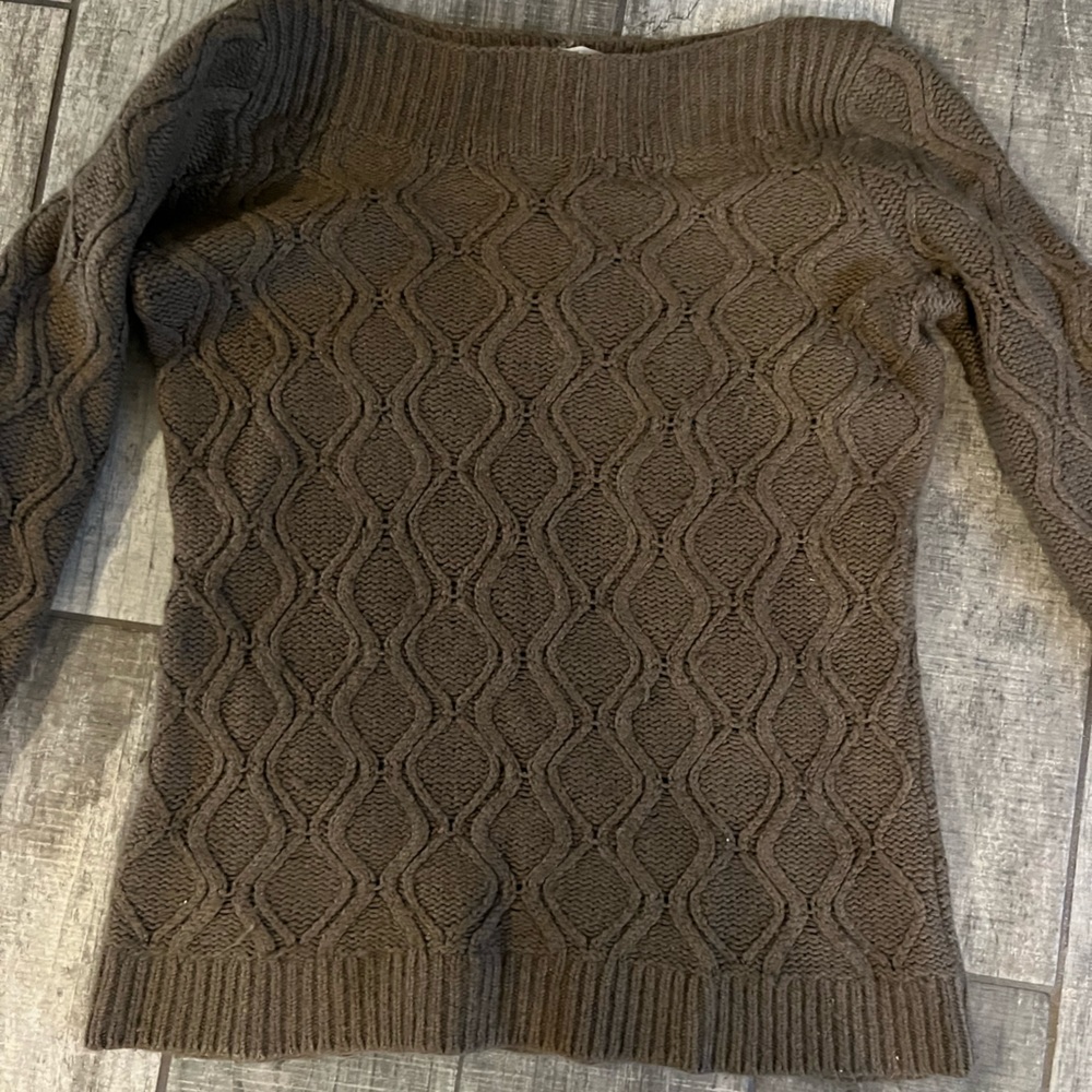 Olive Green Boat Neck LOFT sweater